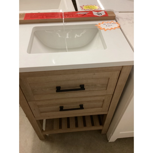 24” Natural Wood Vanity 0